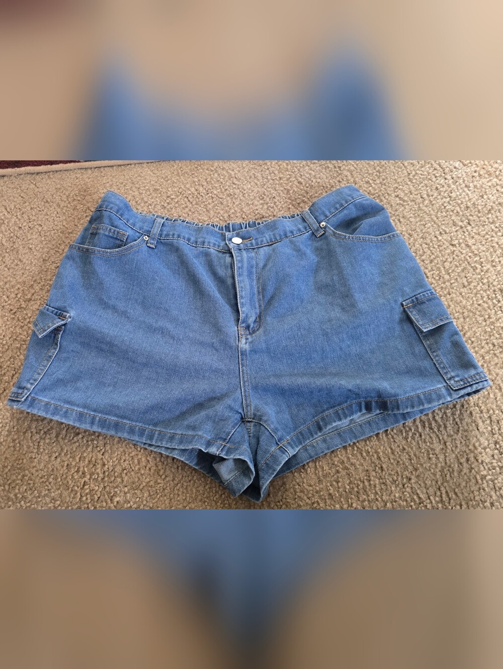 SHEIN Curve 2XL Denim Shorts in Blue
